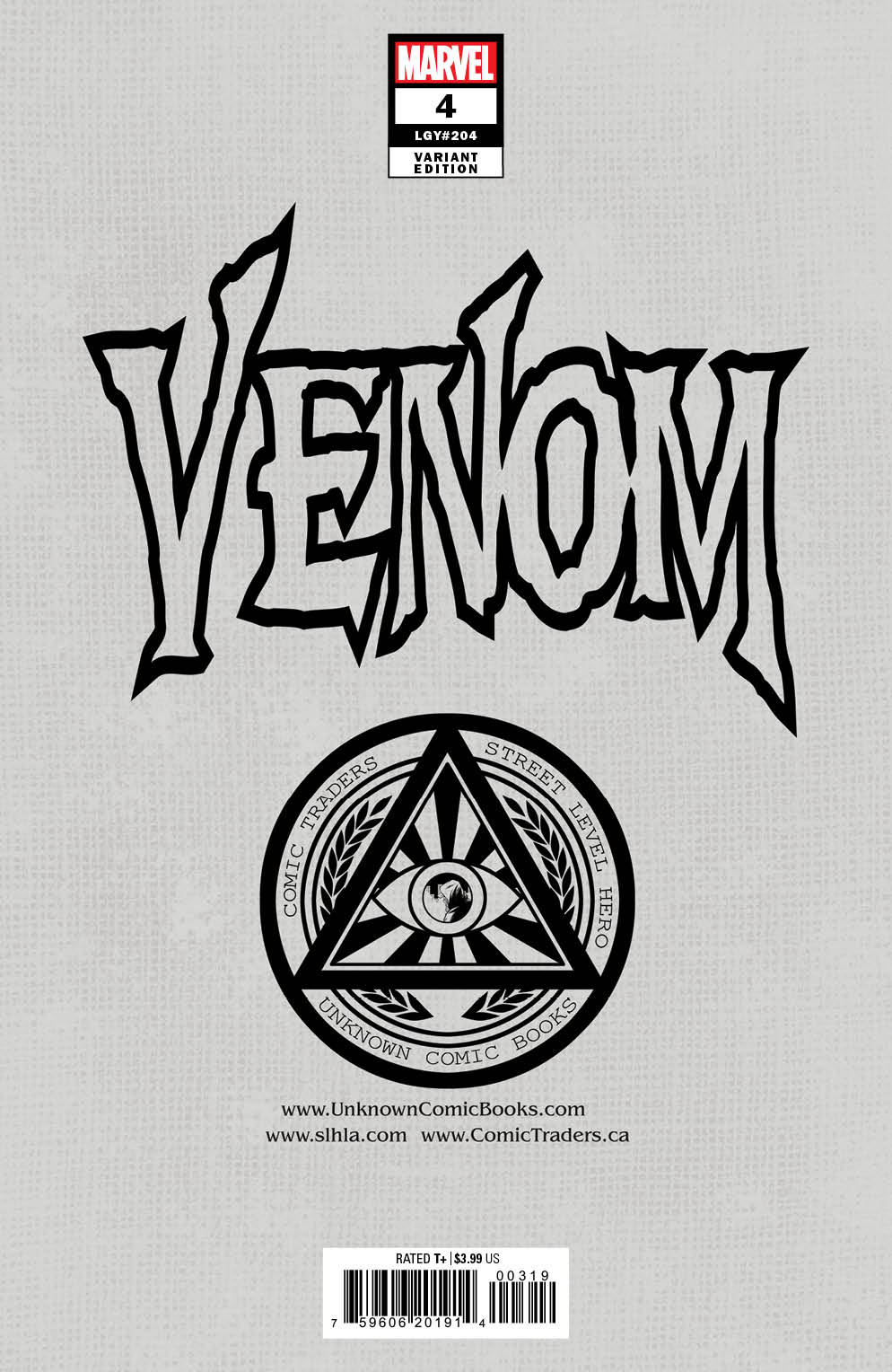 Venom #4 Unknown Comics Dave Wilkins Exclusive Var