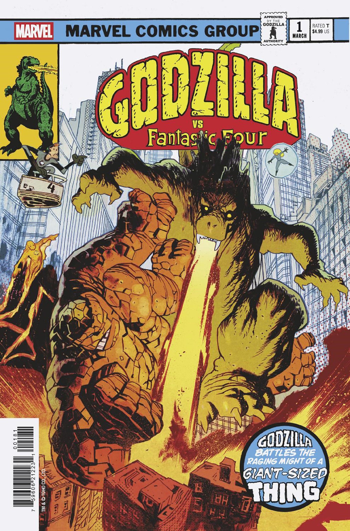 Godzilla vs. Fantastic Four #1 James Harren King Of Monsters Homage (03/26/25)