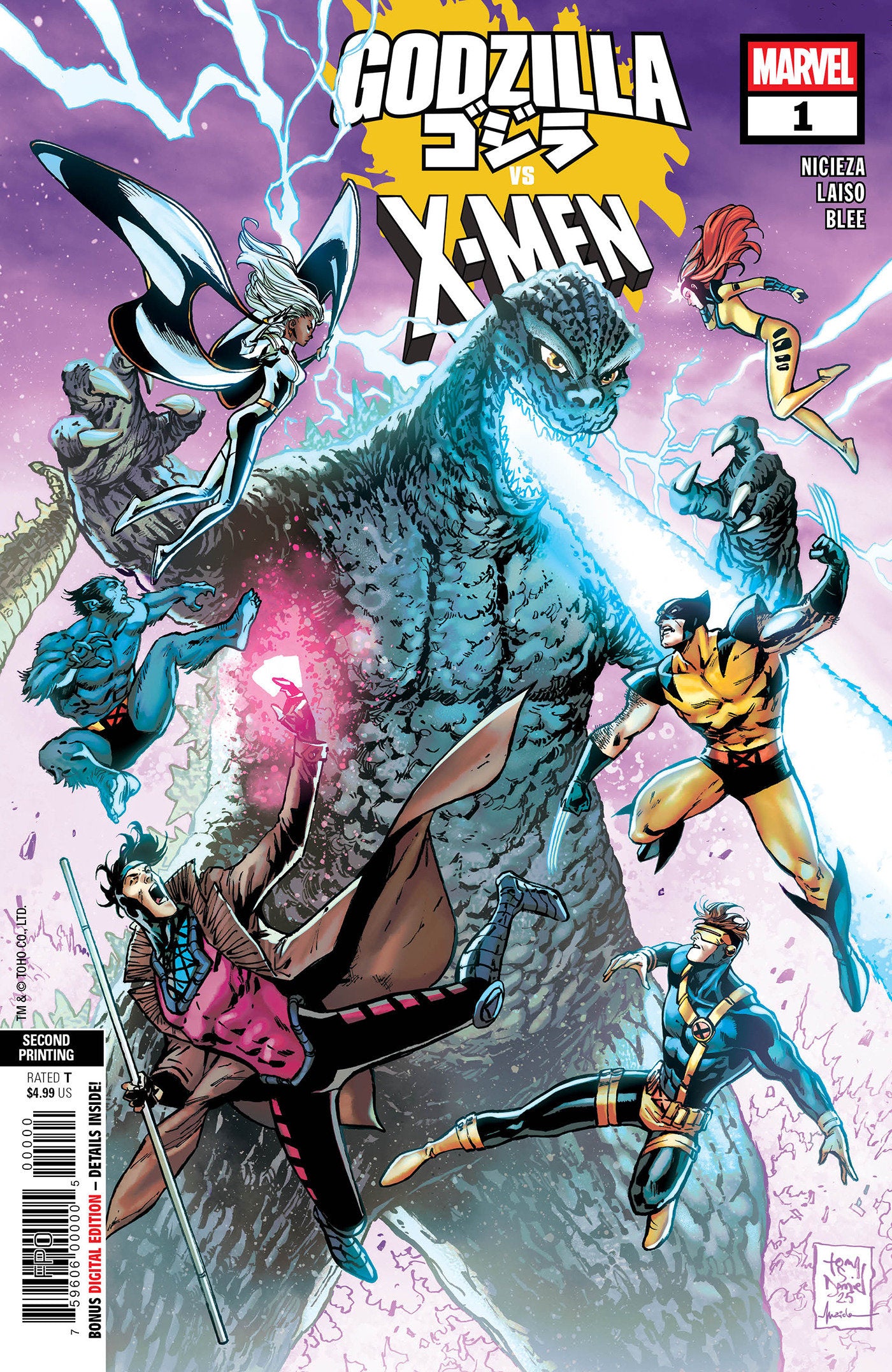 Godzilla vs. X-Men #1 Tony Daniel 2nd Print
