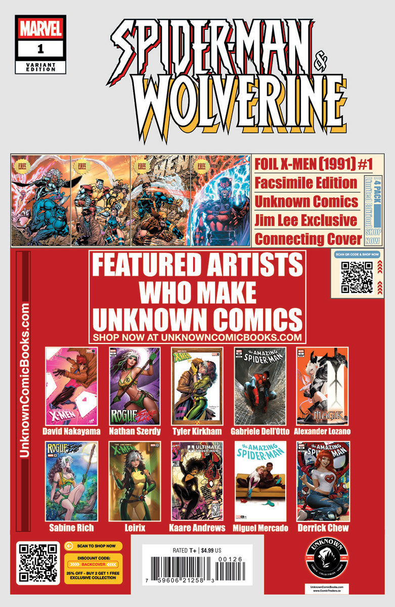 Spider-man & Wolverine #1 Unknown Comics Tyler Kirkham Exclusive Var