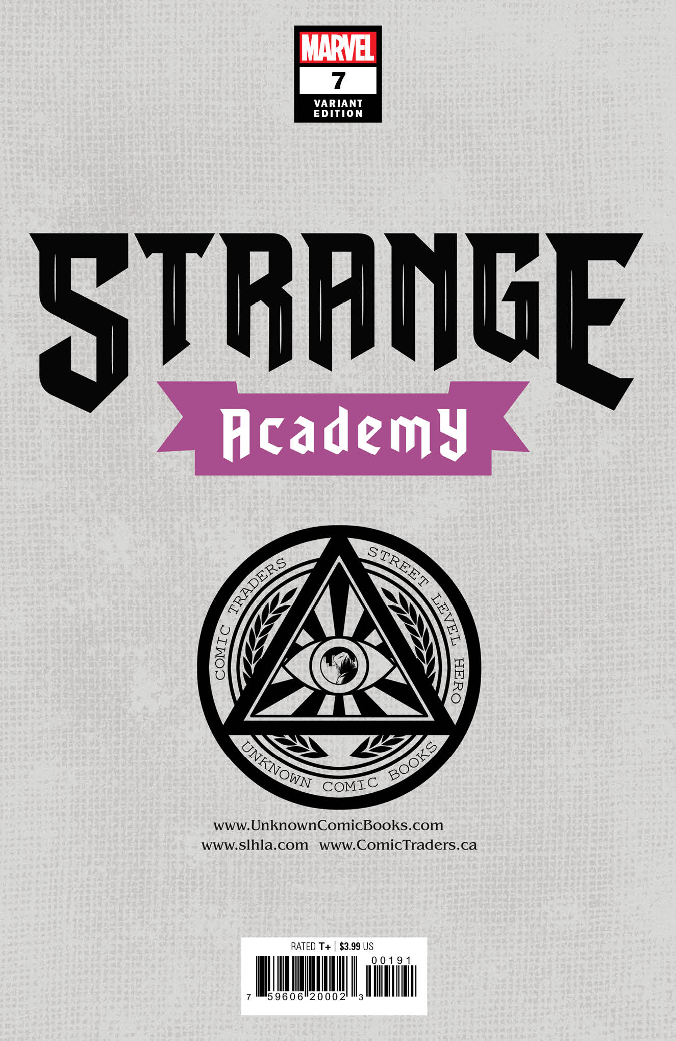 Strange Academy #7 Unknown Comics Todd Nauck Exclusive Virgin Var