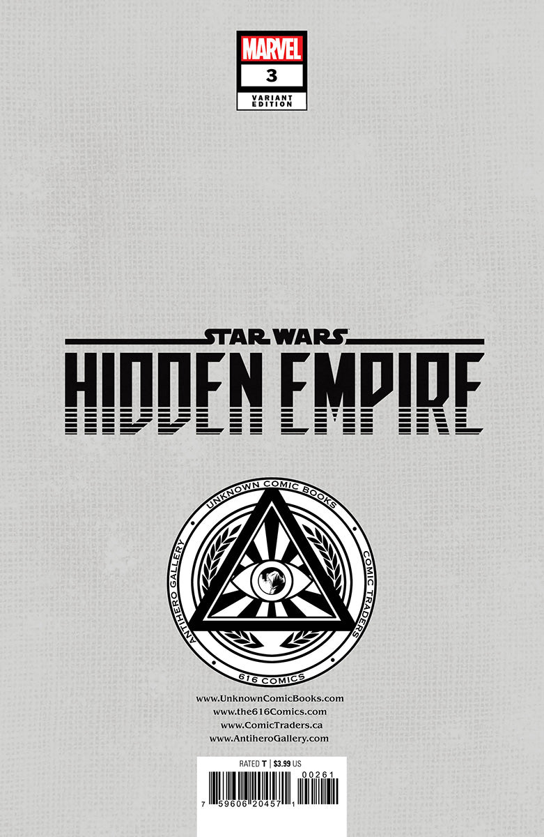 Star Wars: Hidden Empire #3 Unknown Comics Patch Zircher Exclusive Virgin Var