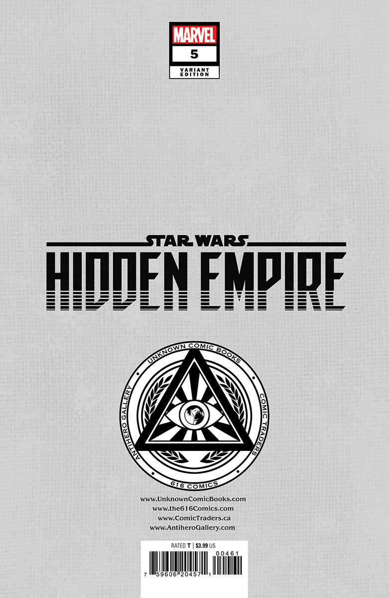 Star Wars: Hidden Empire #5 Unknown Comics Patch Zircher Exclusive Var