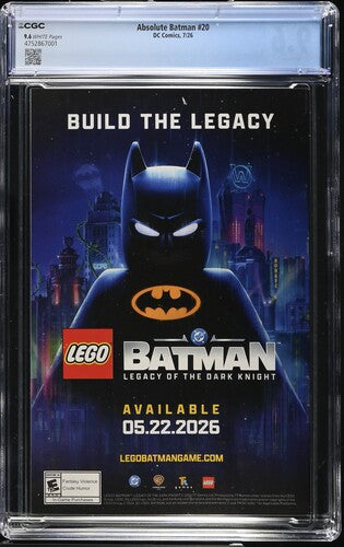 CGC 9.6 Absolute Batman #20 Cover A Nick Dragotta 1st Print