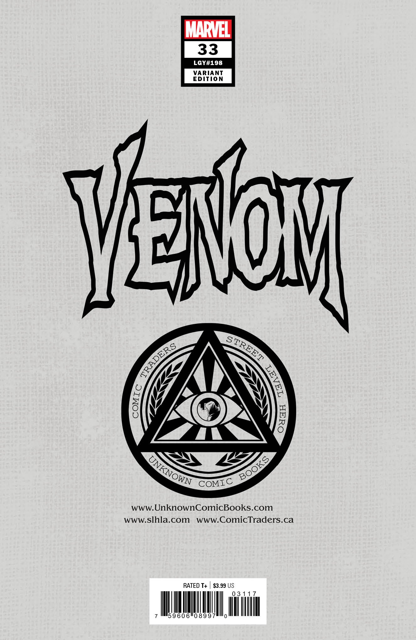 Venom #33 Unknown Comics Will Sliney Exclusive Var Kib