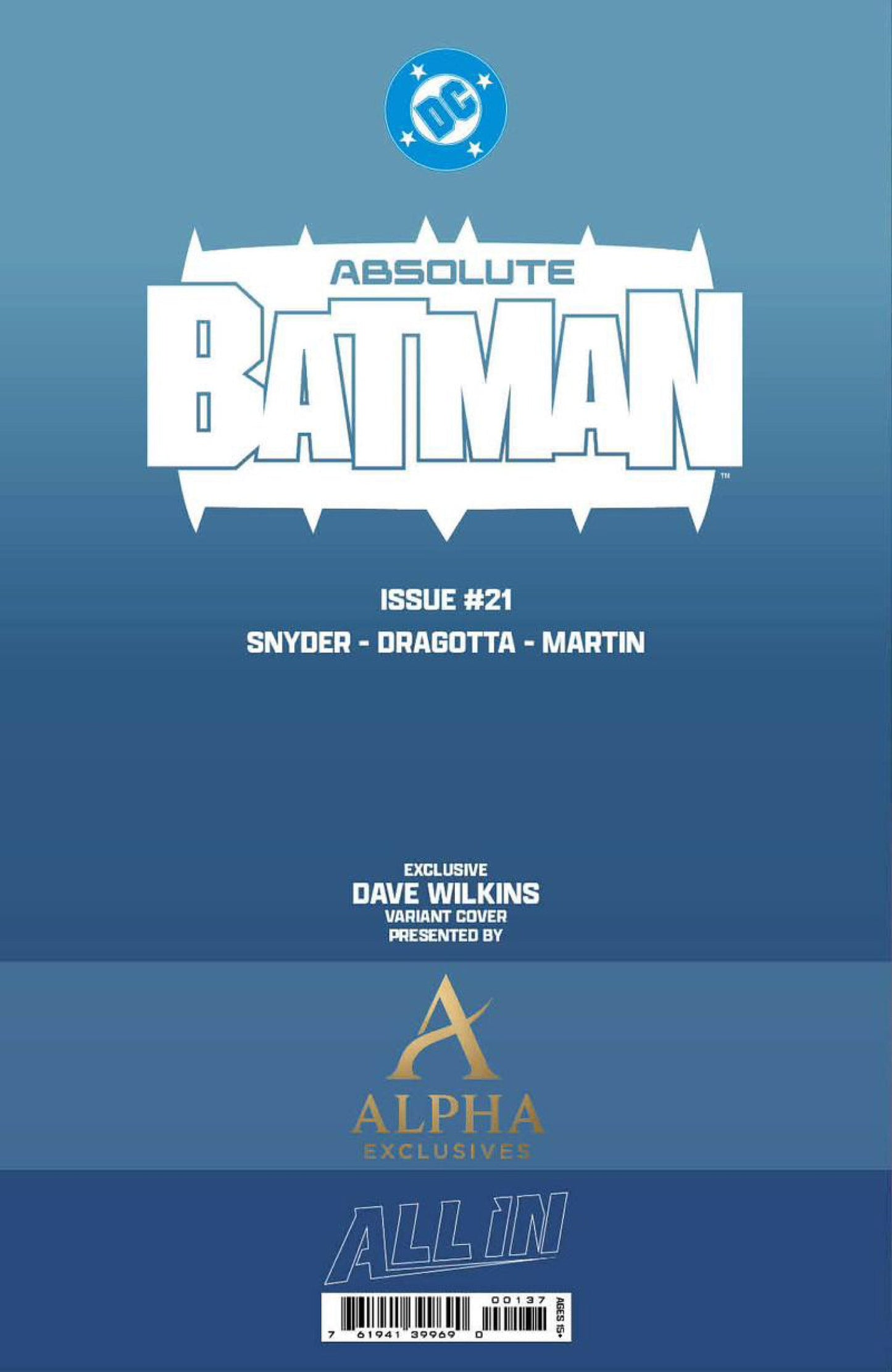 ABSOLUTE BATMAN #21 DAVE WILKINS EXCLUSIVE VAR
