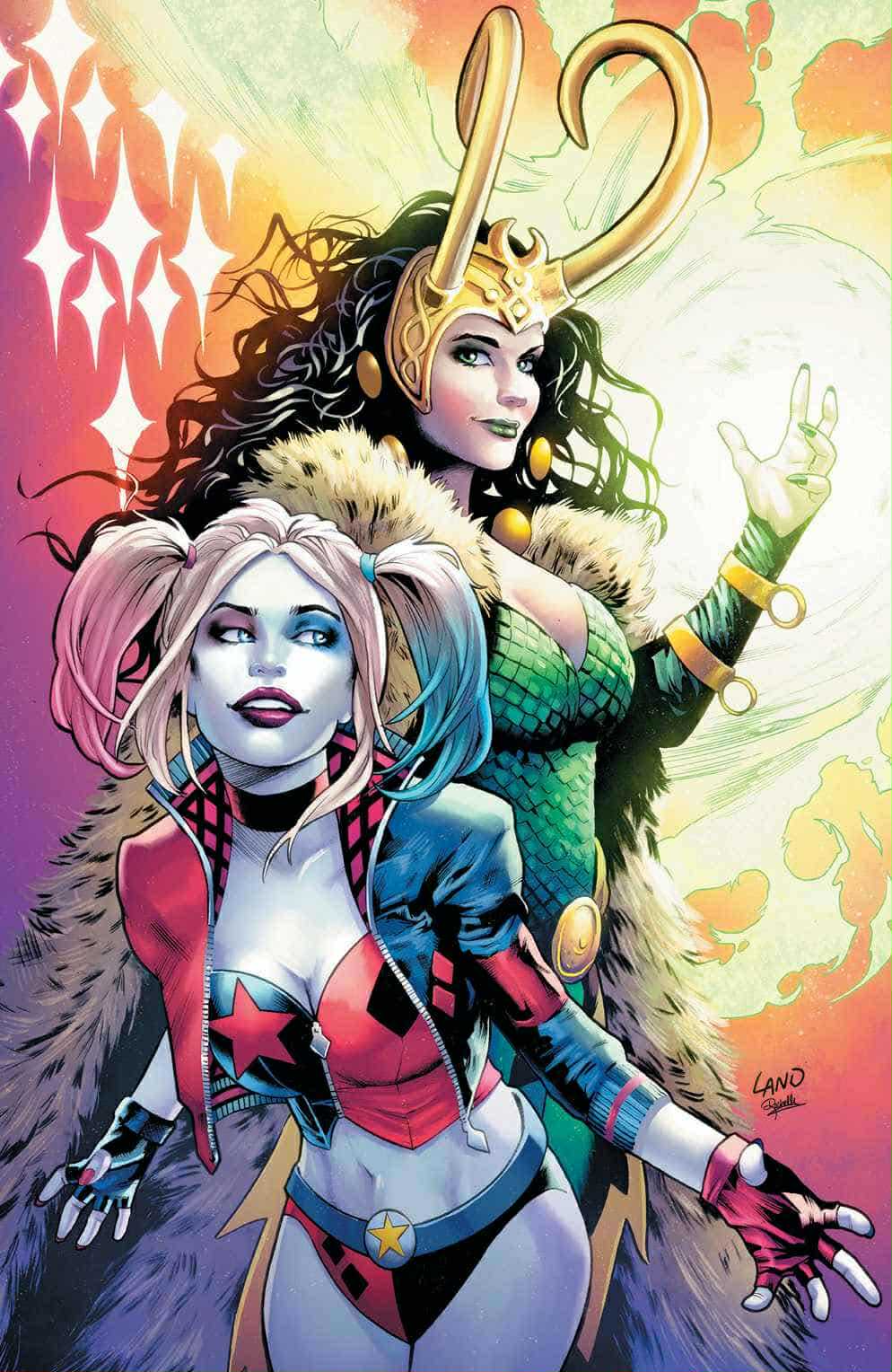 MARVEL DC: DEADPOOL BATMAN #1 GREG LAND EXCLUSIVE VIRGIN VAR HARLEY QUINN LADY LOKI