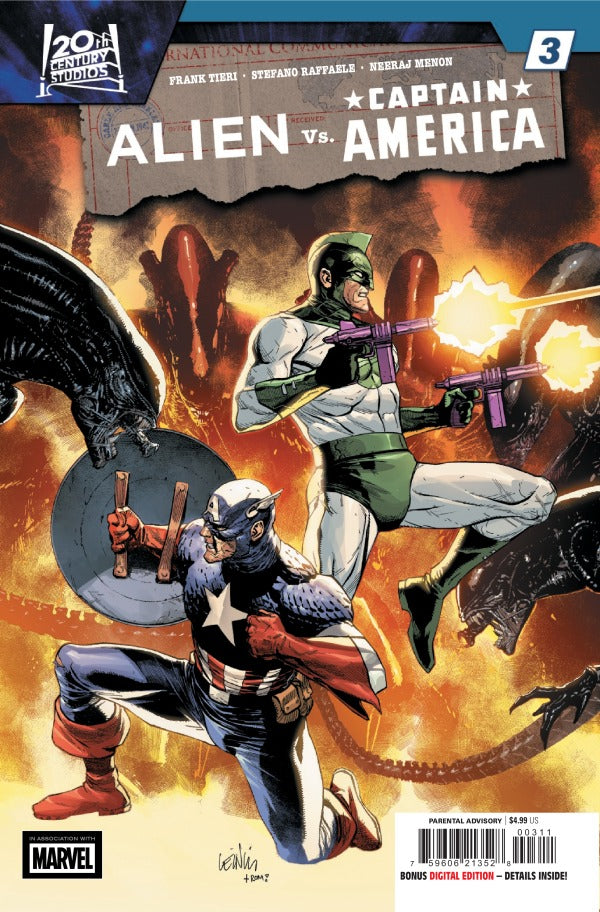 Alien vs. Captain America #3 Leinil Yu Main