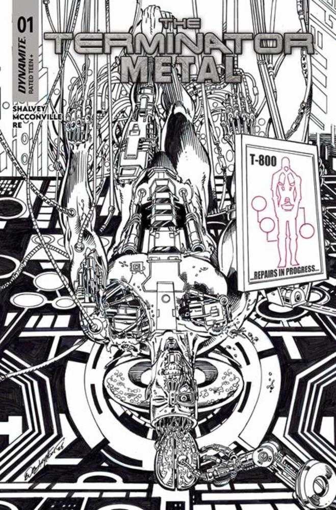 Terminator Metal #1 Cover M [1:5] Bob Layton B&W FOC Bonus