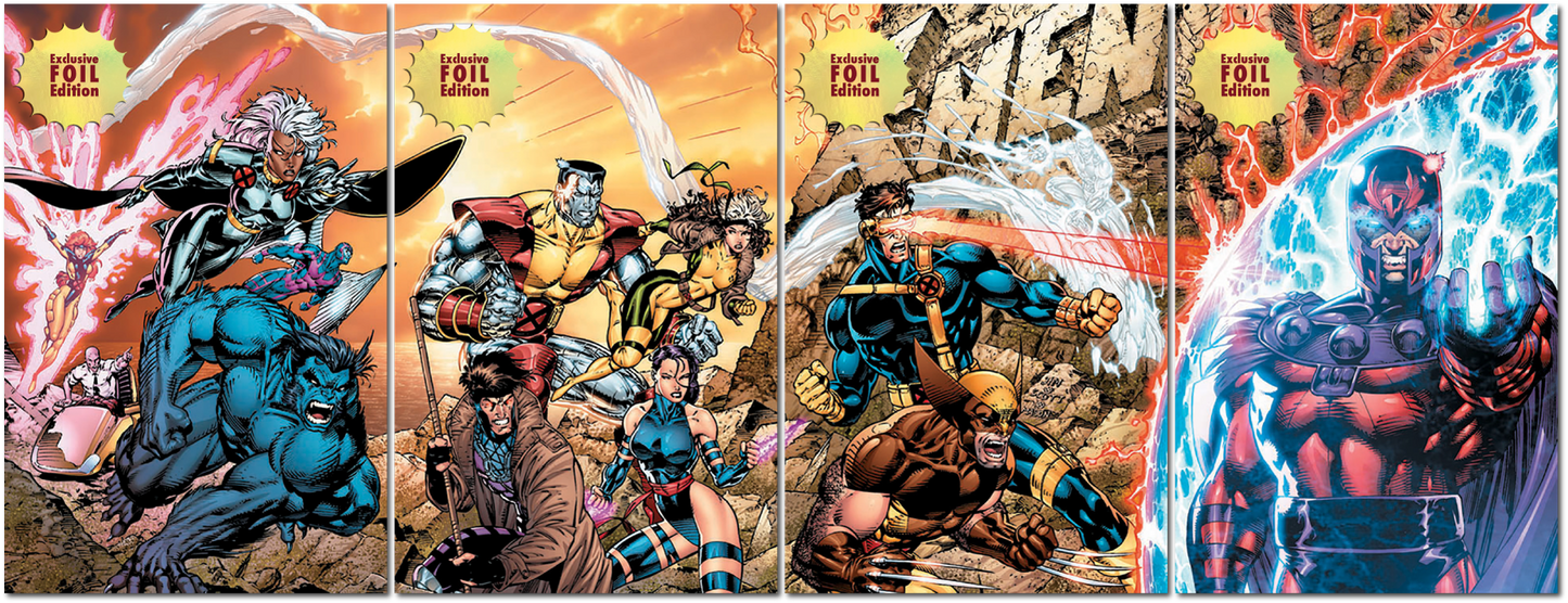 [4 PACK 🚨 Limited Edition! 🚨] [FOIL] X-Men 1991 #1 Facsimile Edition Unknown Comics Jim Lee Exclusive Connecting Cover PREMIUM Var