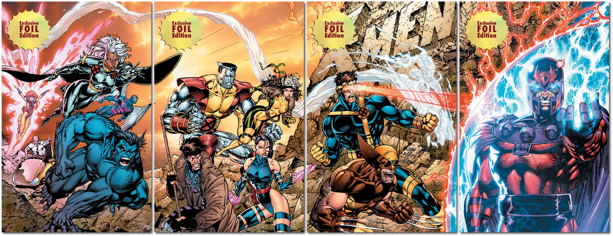[4 PACK 🚨 Limited Edition! 🚨] [FOIL] X-Men 1991 #1 Facsimile Edition Unknown Comics Jim Lee Exclusive Connecting Cover PREMIUM Var