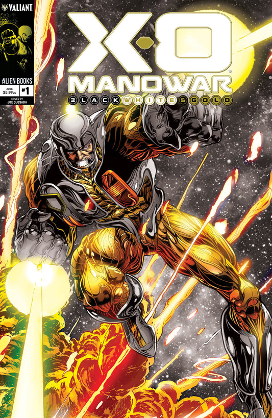 X-O Manowar: Black, White & Gold #1 Variant B Quesada Black White & Gold