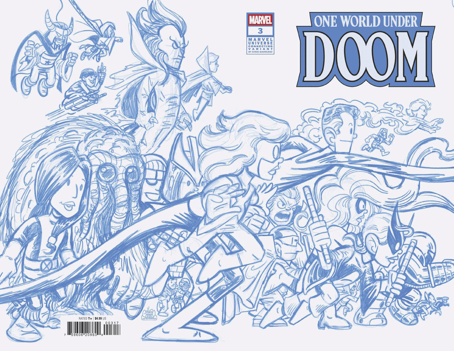 One World Under Doom #3 [1:50] Chris Giarrusso Connecting Line Sketch