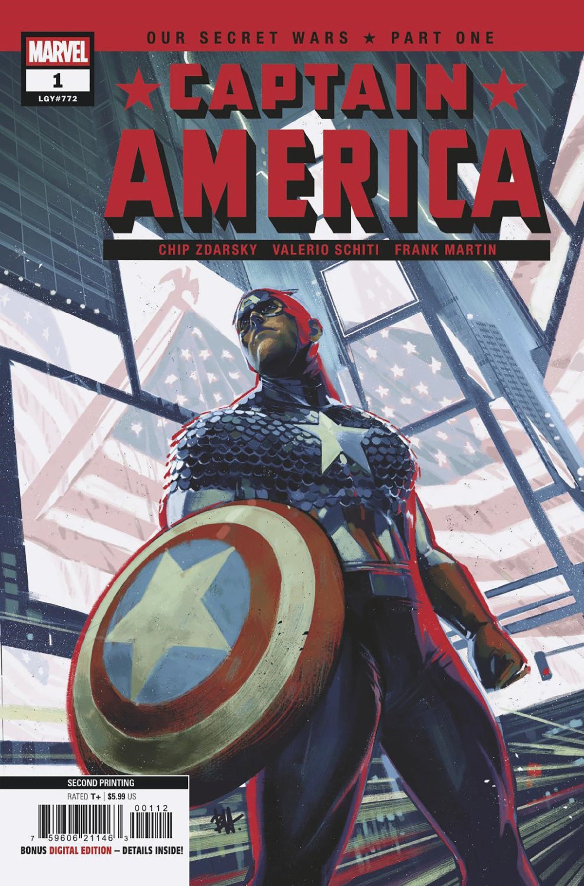Captain America #1 Ben Harvey Main 1st App David Colton (Miracleman) 2nd Print