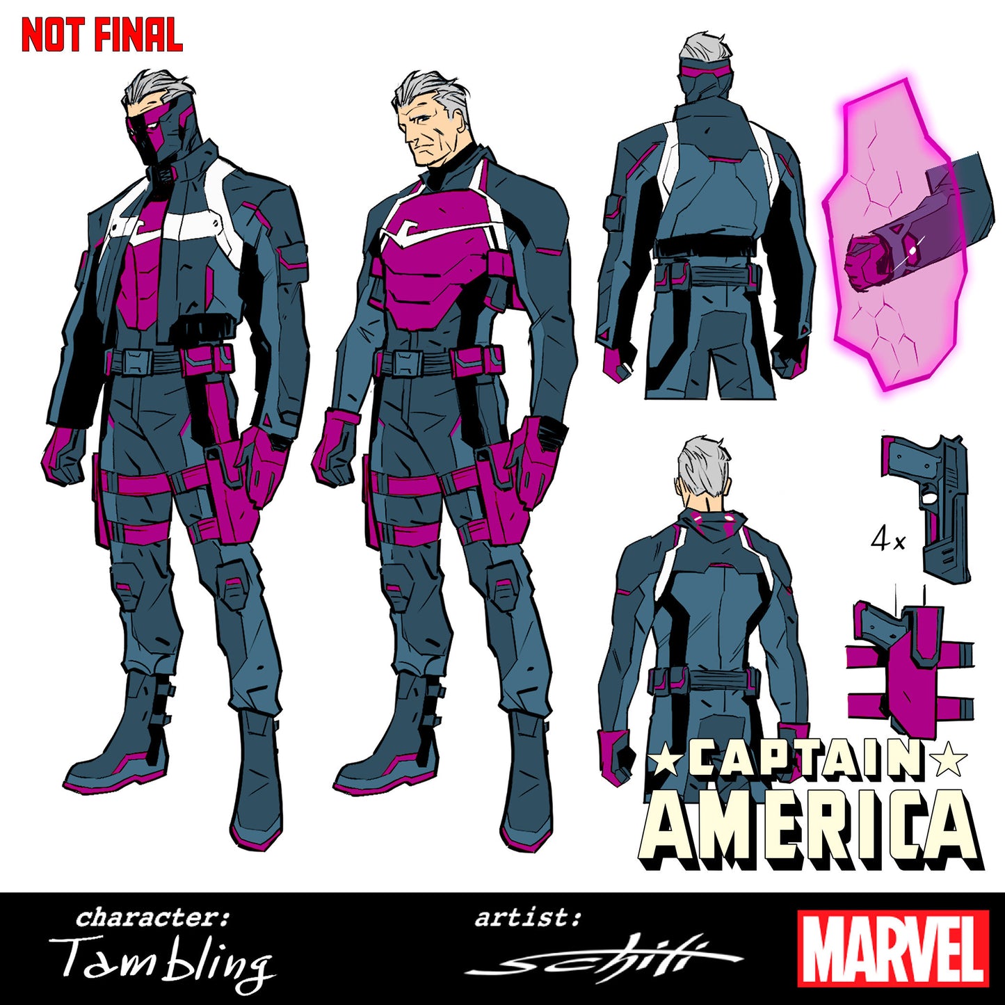 Captain America #8 1:10] Valerio Schiti Design