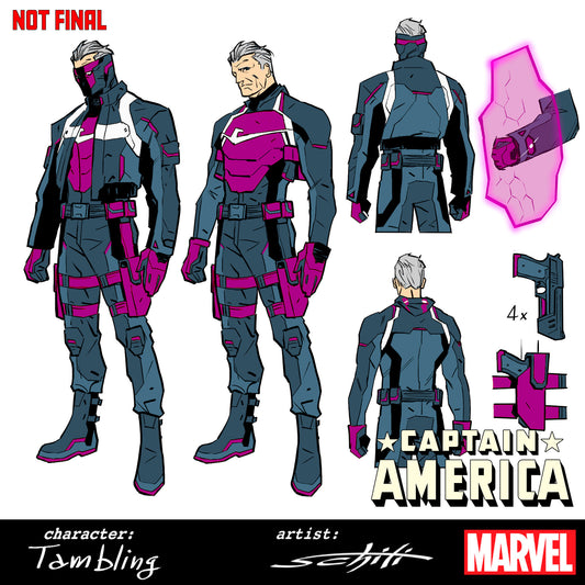 Captain America #8 1:10] Valerio Schiti Design
