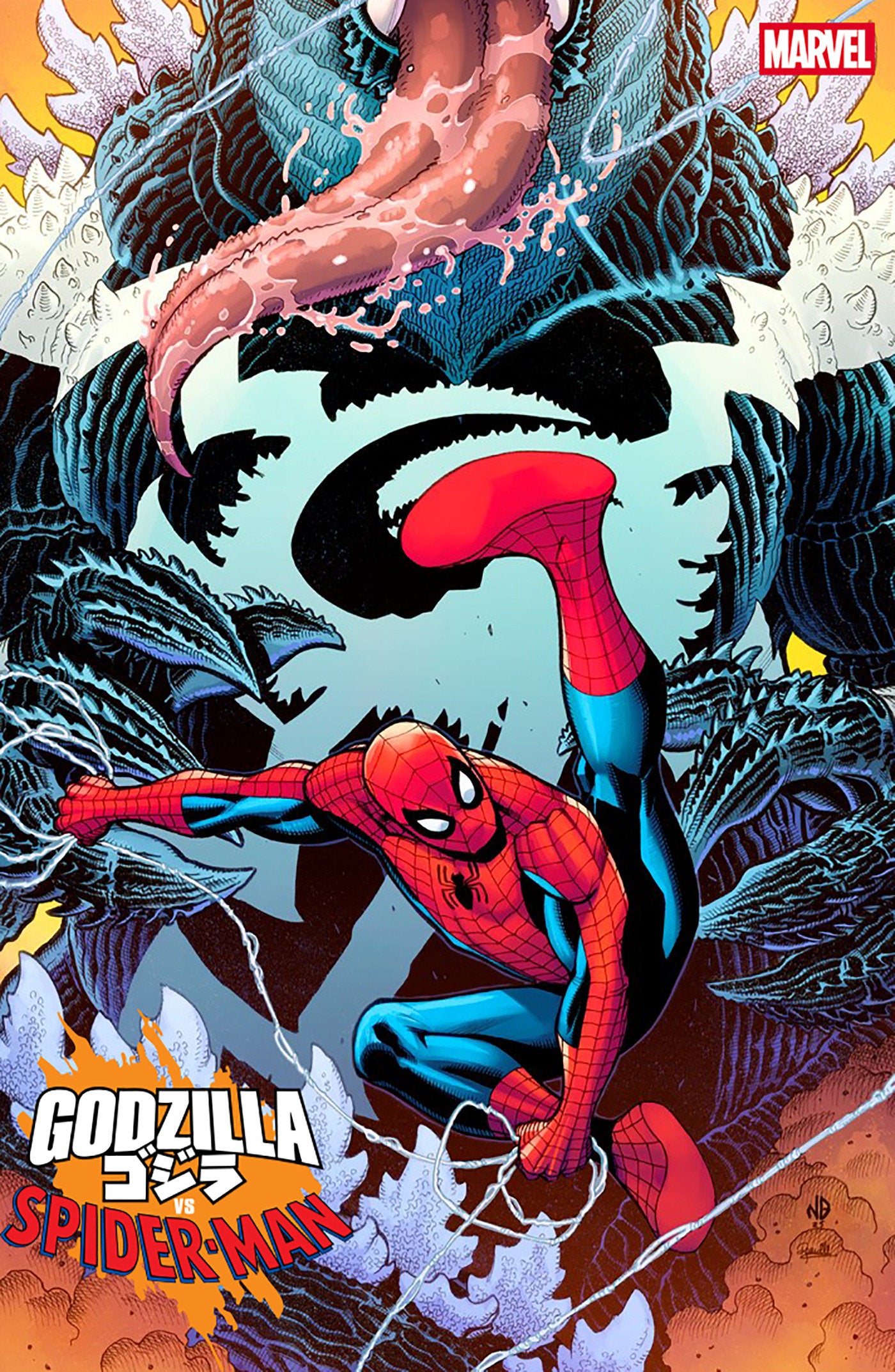 Godzilla vs. Spider-Man #1 Nick Bradshaw Venomized Godzilla