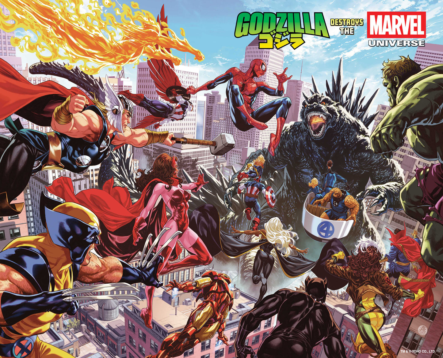 Godzilla Destroys The Marvel Universe #1 Wraparound Main Cover (07/16/25)