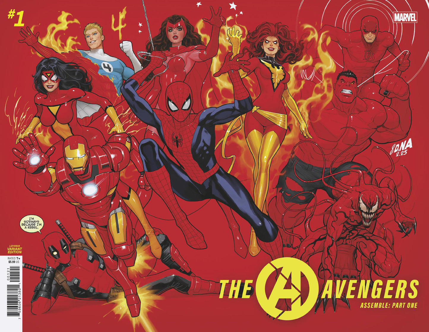 Avengers #1 David Nakayama Color Block Red Wraparound