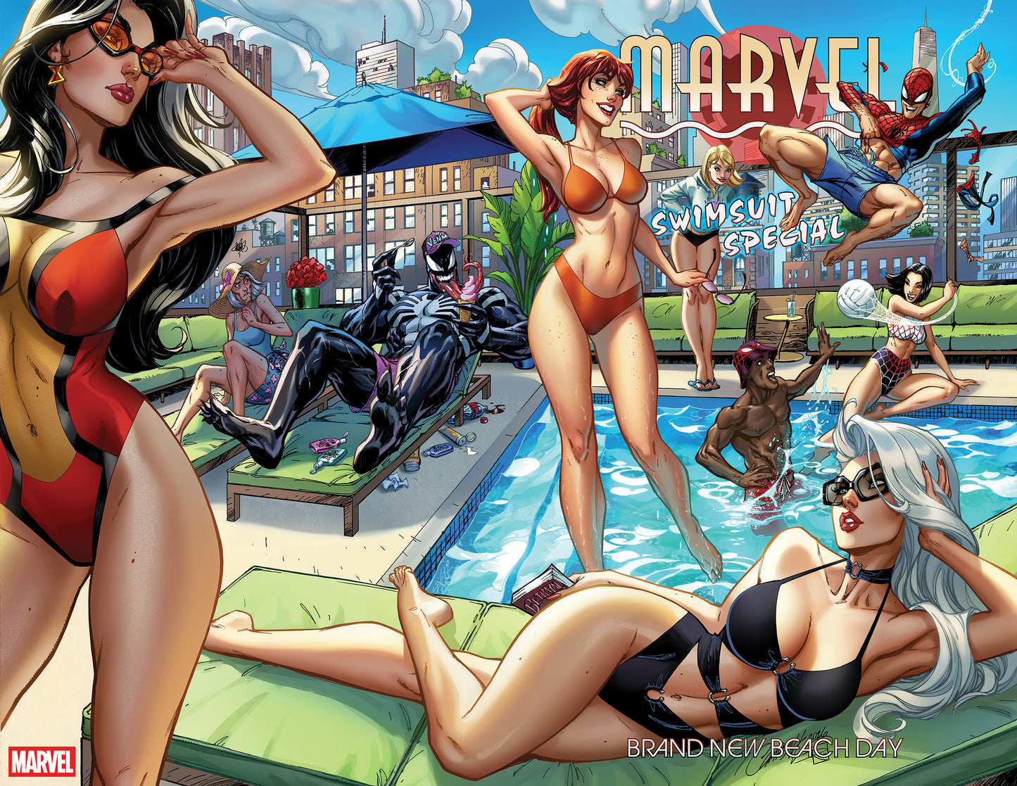 Marvel Swimsuit Special: Brand New Beach Day #1 J Scott Campbell Wraparound