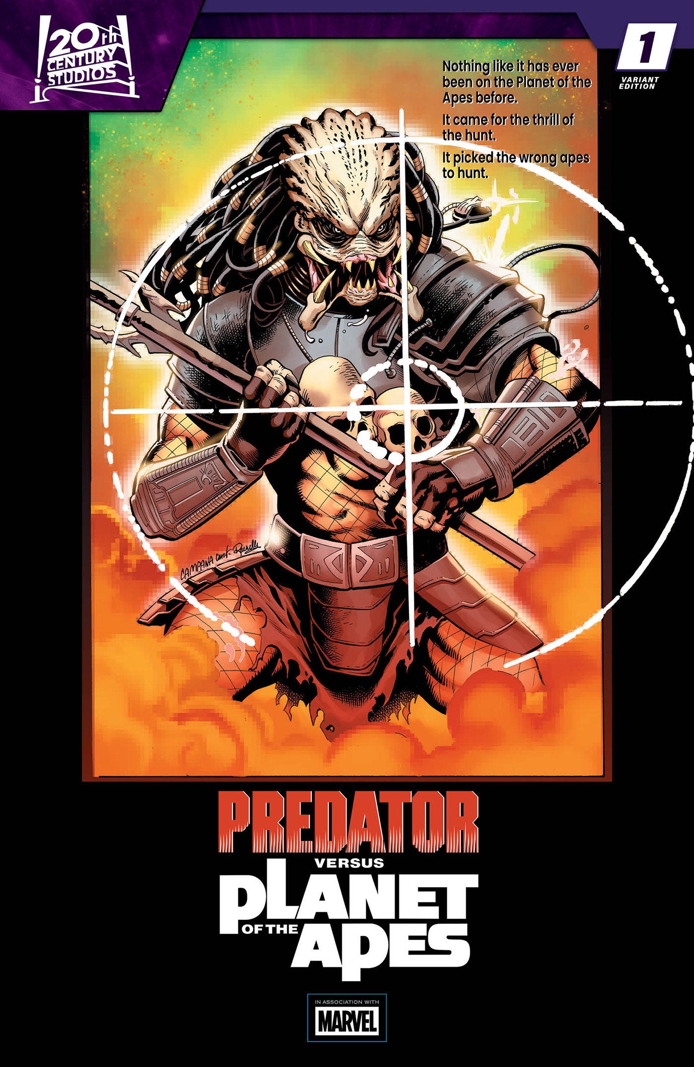 Predator vs. The Planet Of The Apes #1 Chris Campana Movie Homage