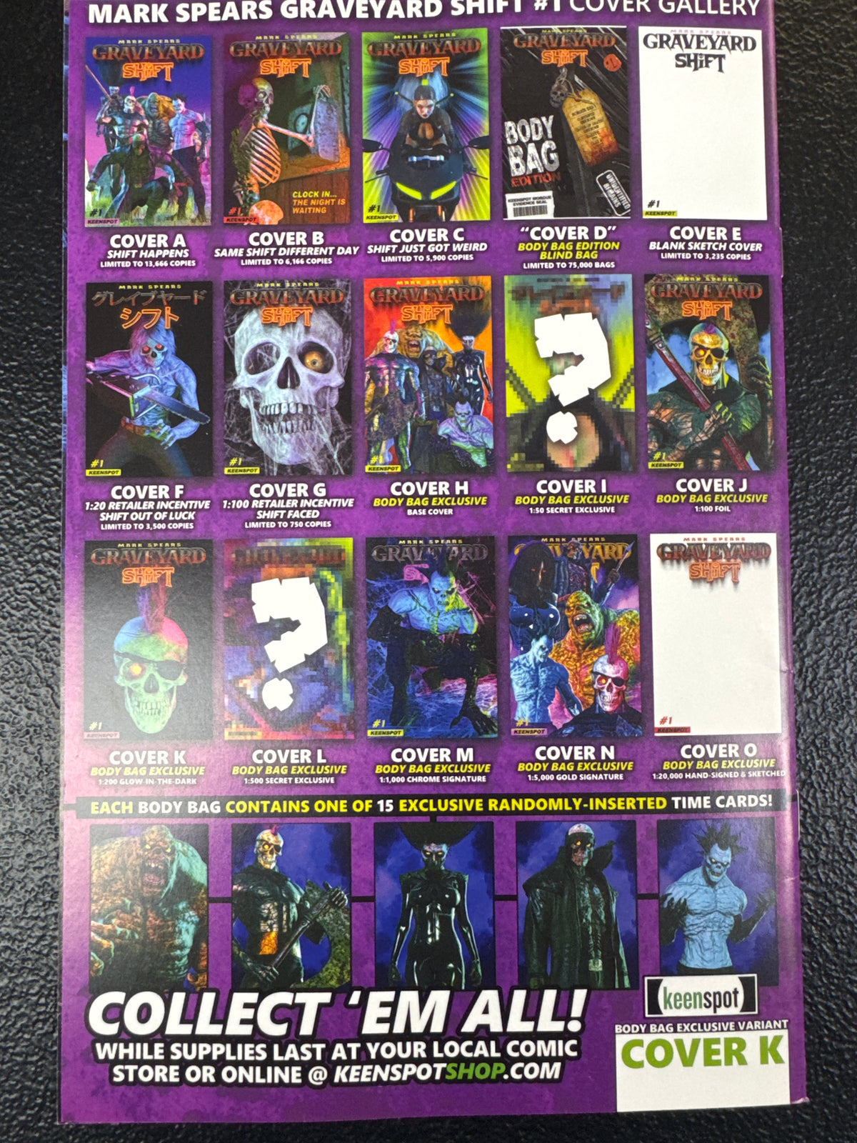 Mark Spears Graveyard Shift #1 Cover K [1:200] Glow In Dark
