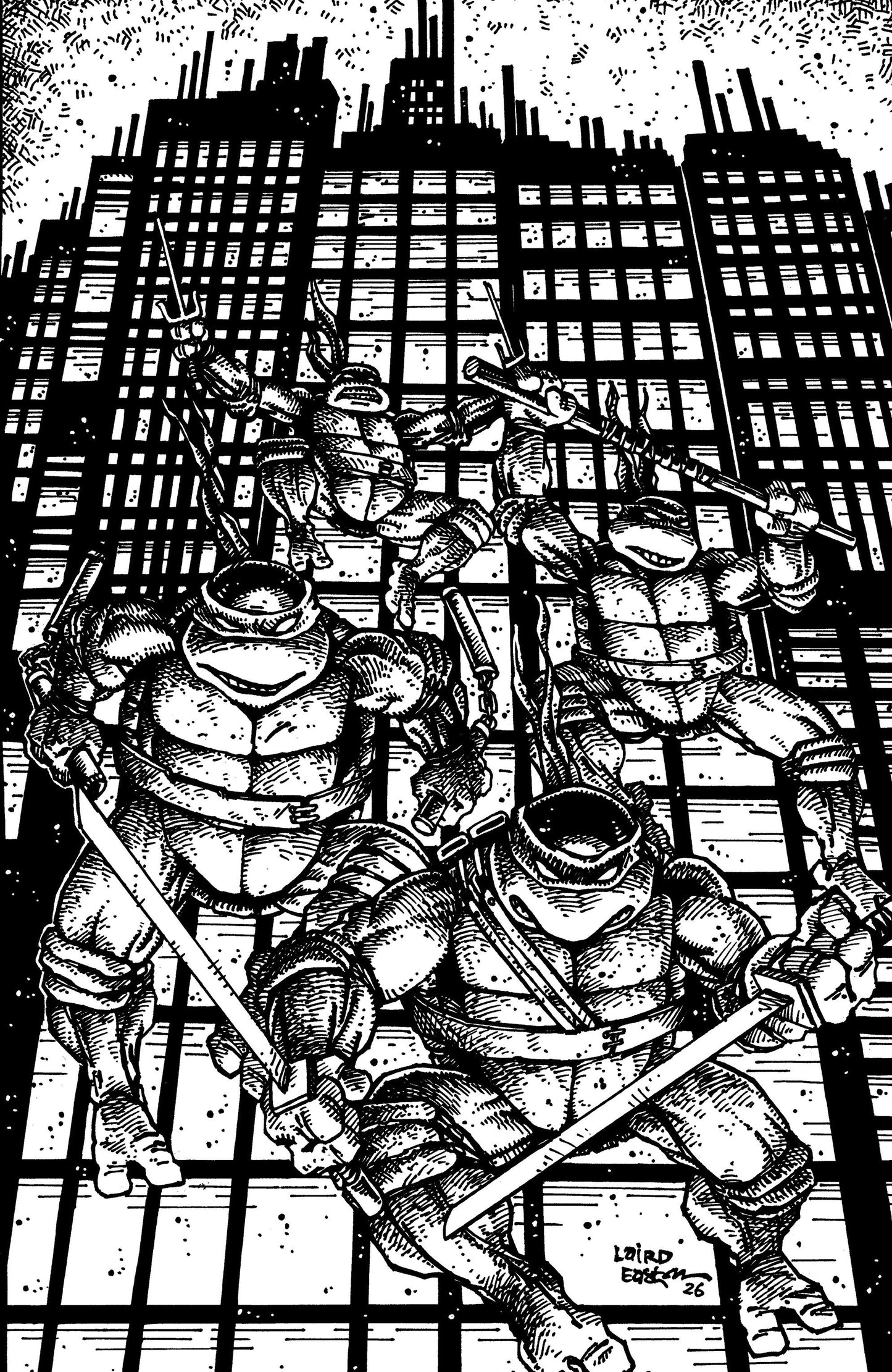 Teenage Mutant Ninja Turtles #20: 300th [1:25] Eastman Laird Virgin B&W