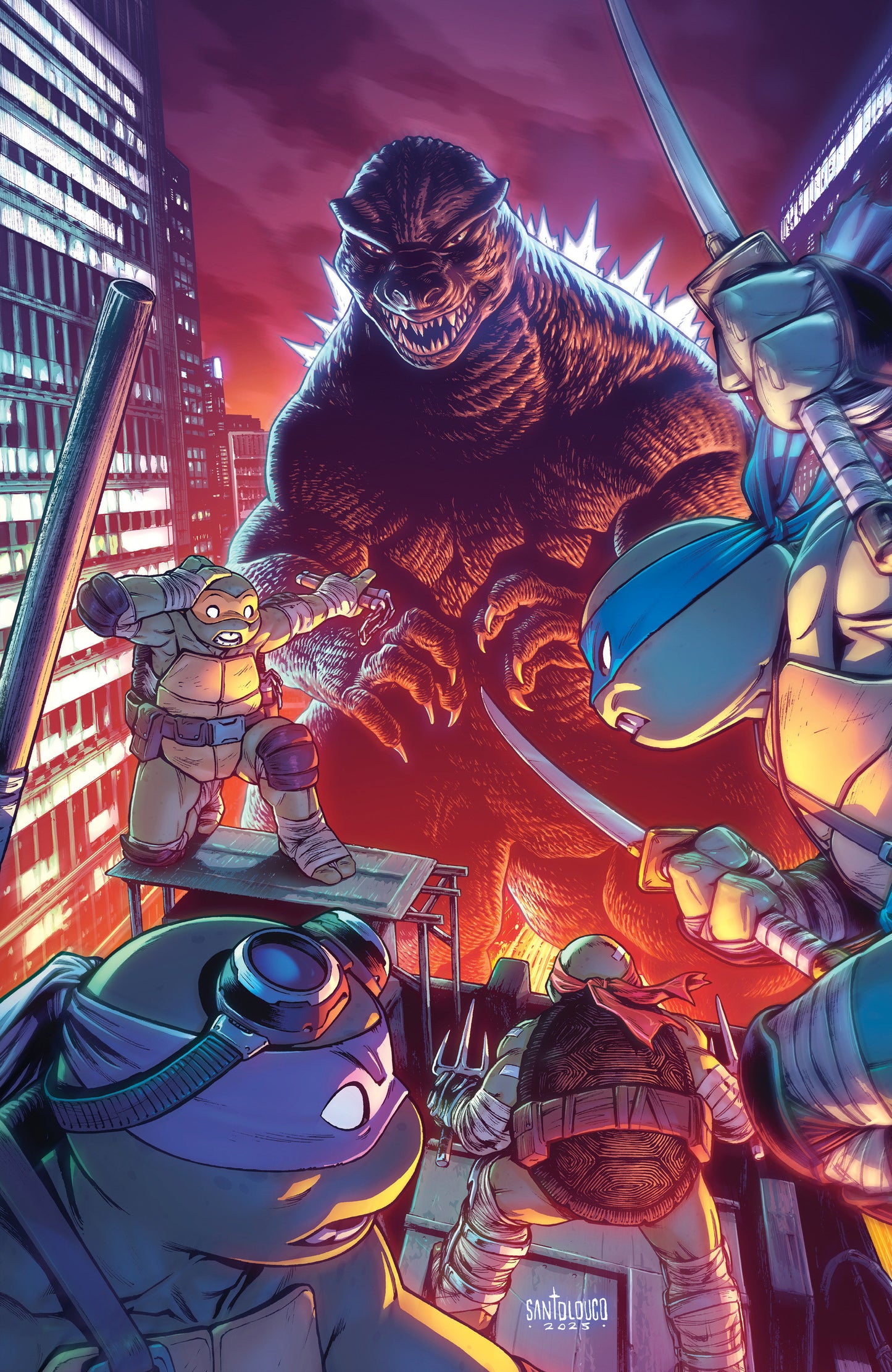 Teenage Mutant Ninja Turtles X Godzilla #2 [1:25] Santolouco