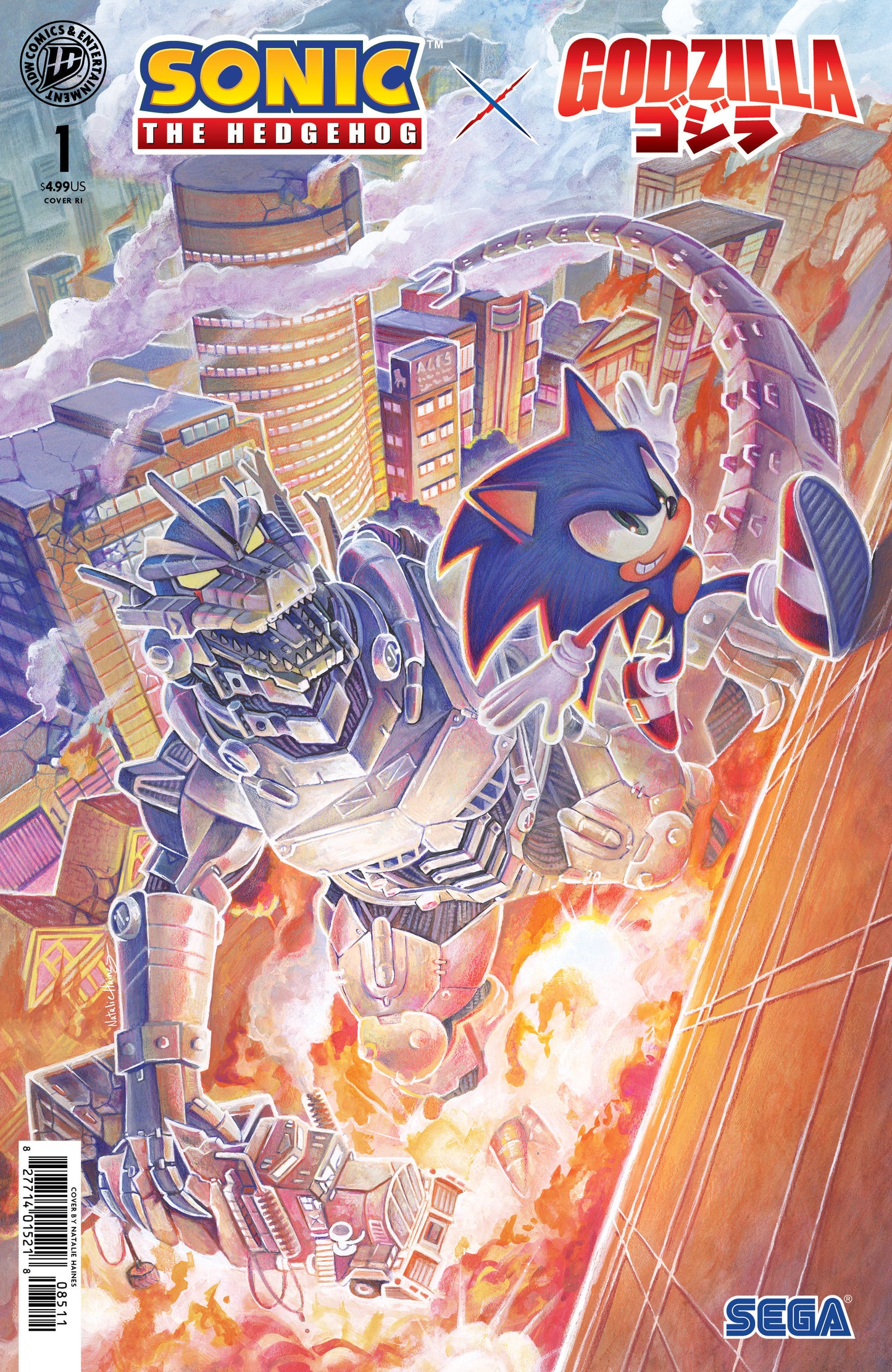 Sonic The Hedgehog X Godzilla #1 [1:25] Natalie Haines FOIL