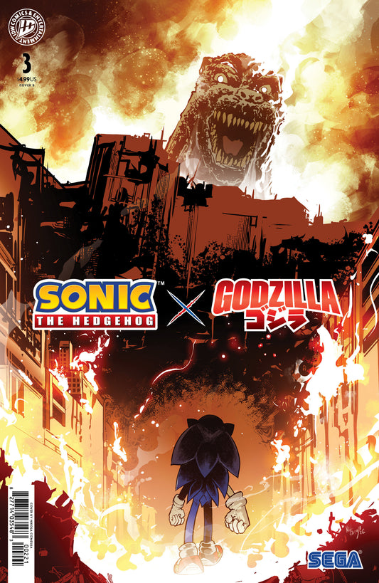 Sonic The Hedgehog X Godzilla #3 Variant B Nikola Cizmesija