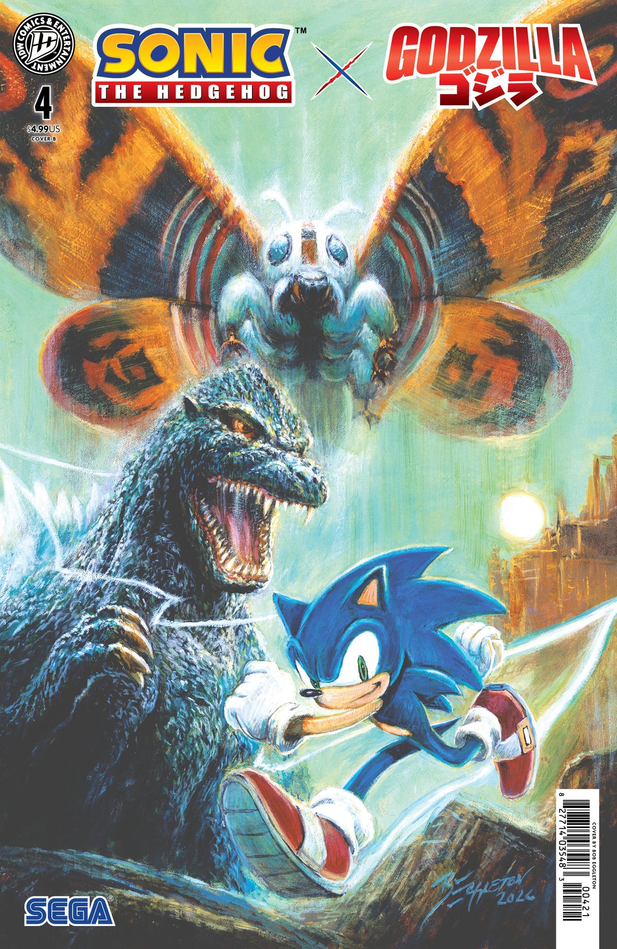 Sonic The Hedgehog X Godzilla #4 Variant B Bob Eggleton
