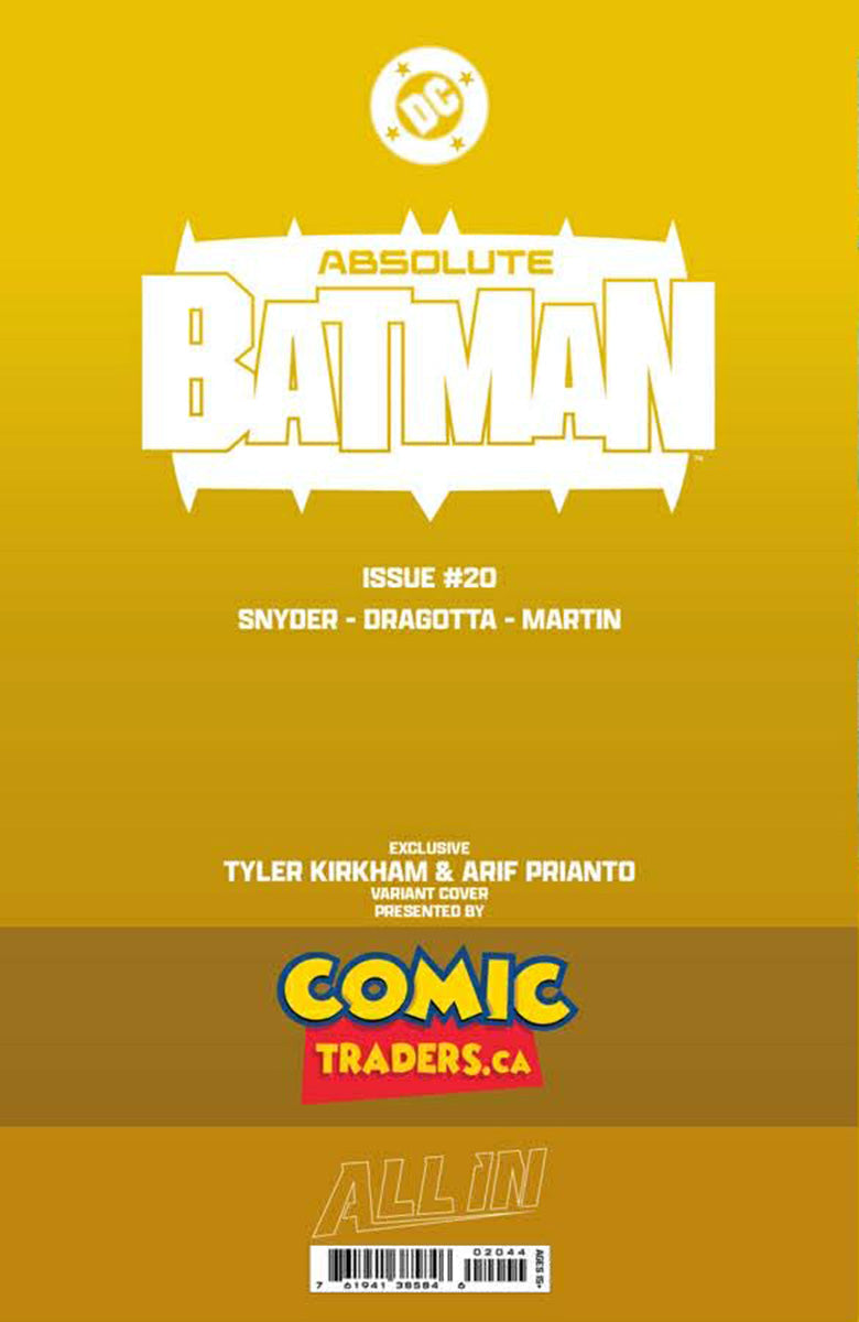 [GOLD FOIL] ABSOLUTE BATMAN #20 TYLER KIRKHAM FREEZE CONVENTION EXCLUSIVE VIRGIN VAR