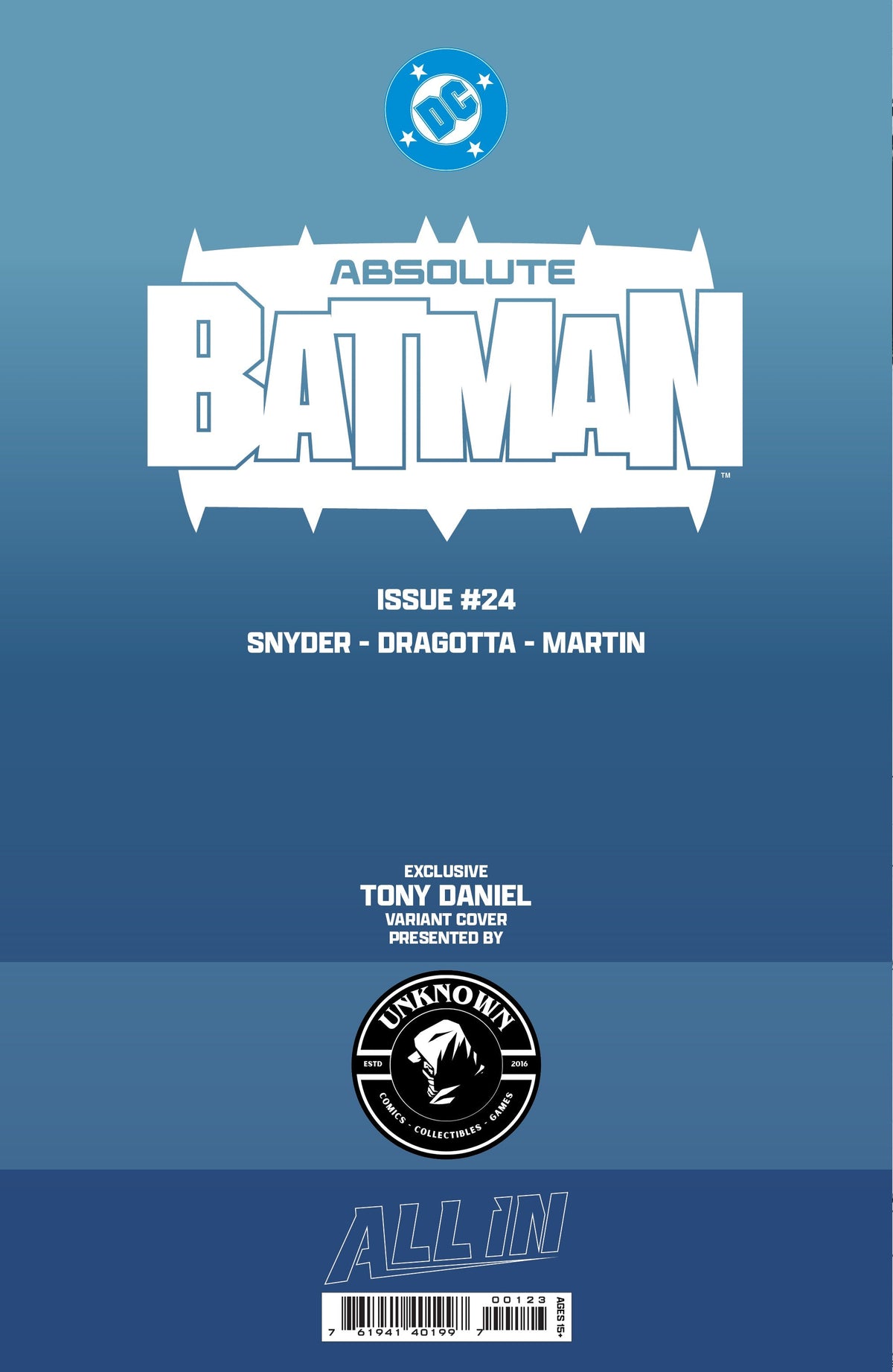 [BLACK & WHITE] ABSOLUTE BATMAN #24 TONY DANIEL NYCC EXCLUSIVE VIRGIN VAR