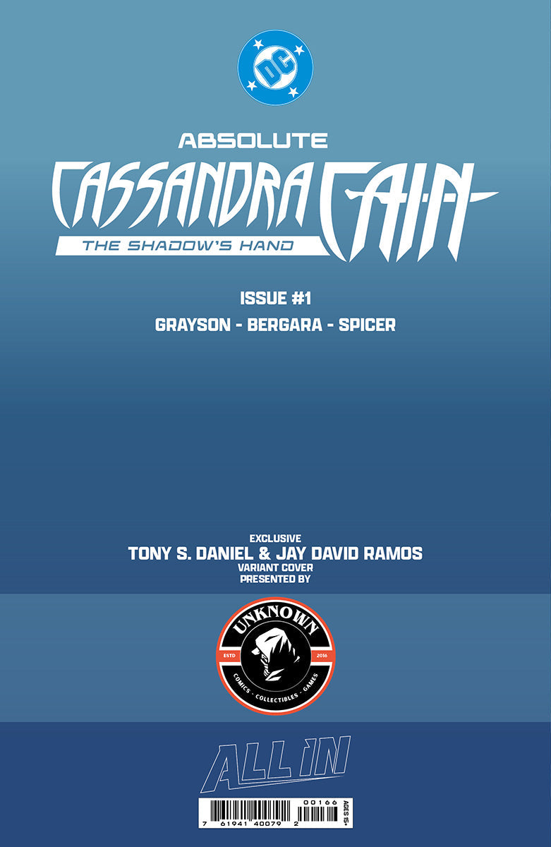 ABSOLUTE CASSANDRA CAIN THE SHADOW'S HAND #1 (ONE SHOT) TONY DANIEL EXCLUSIVE VAR