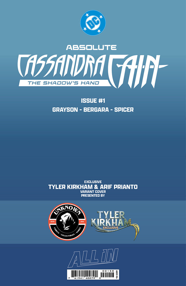 ABSOLUTE CASSANDRA CAIN THE SHADOW'S HAND #1 (ONE SHOT) TYLER KIRKHAM BATTLE DAMAGED EXCLUSIVE VAR