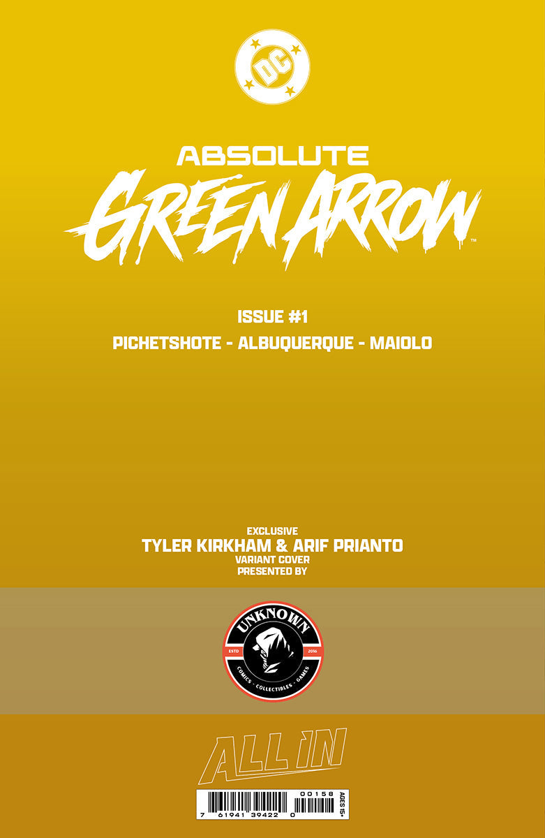 [GOLD FOIL] ABSOLUTE GREEN ARROW #1 TYLER KIRKHAM CONVENTION EXCLUSIVE VIRGIN VAR