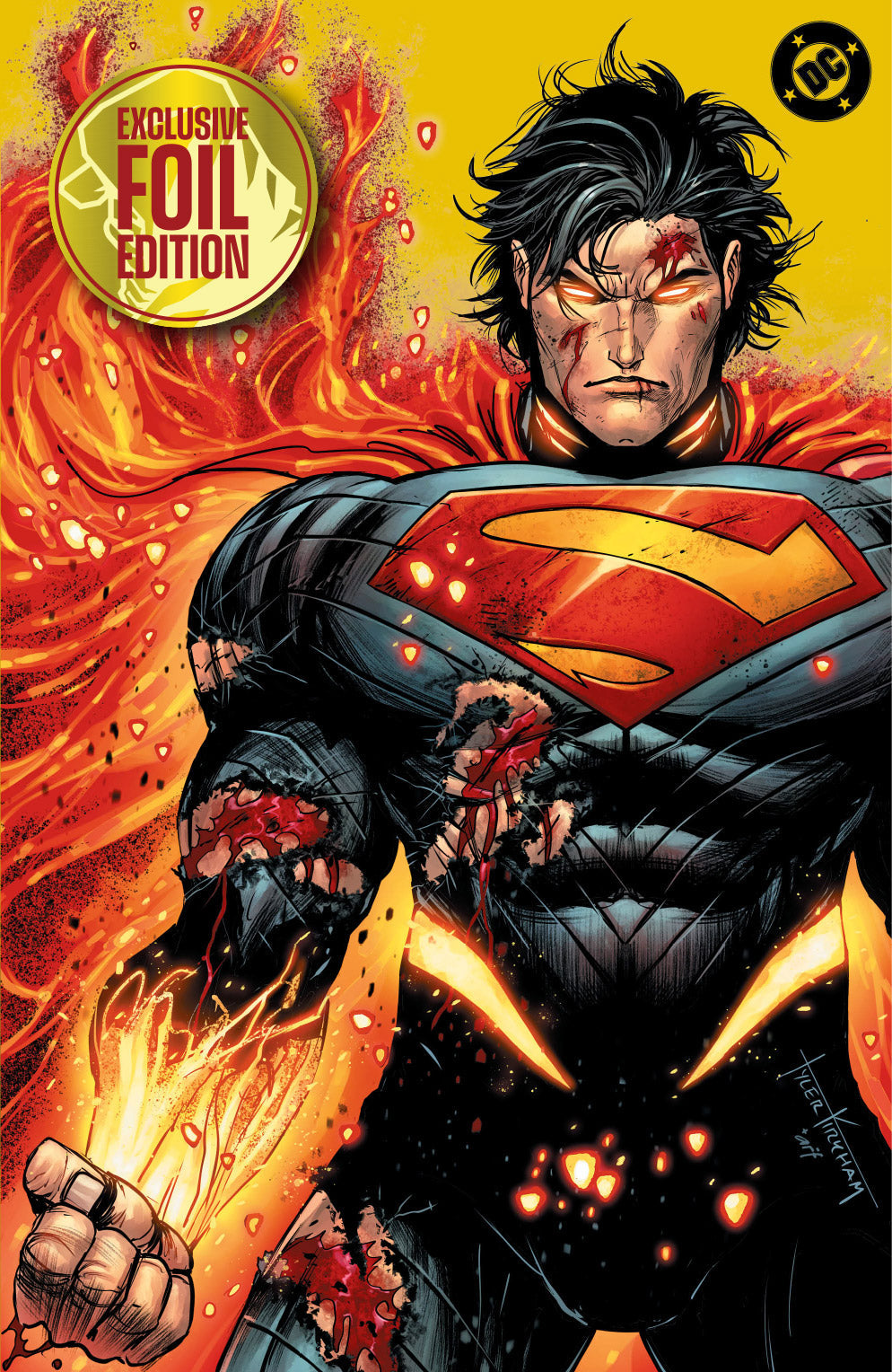 [GOLD FOIL] ABSOLUTE SUPERMAN #22 TYLER KIRKHAM BATTLE DAMAGED NYCC EXCLUSIVE VIRGIN VAR