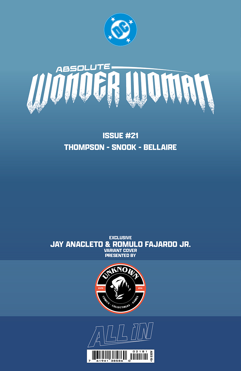 ABSOLUTE WONDER WOMAN #21 JAY ANACLETO EXCLUSIVE BW VIRGIN VAR