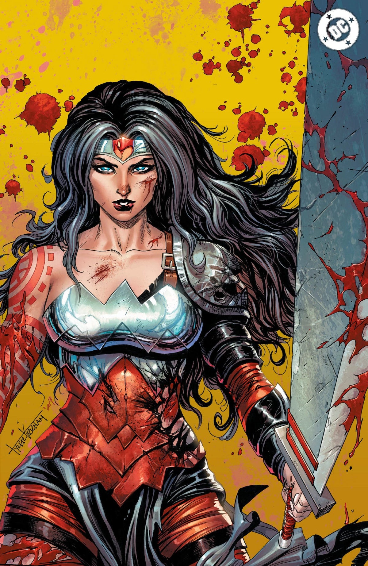 [GOLD FOIL] ABSOLUTE WONDER WOMAN #23 TYLER KIRKHAM BATTLE DAMAGED NYCC EXCLUSIVE VIRGIN VAR