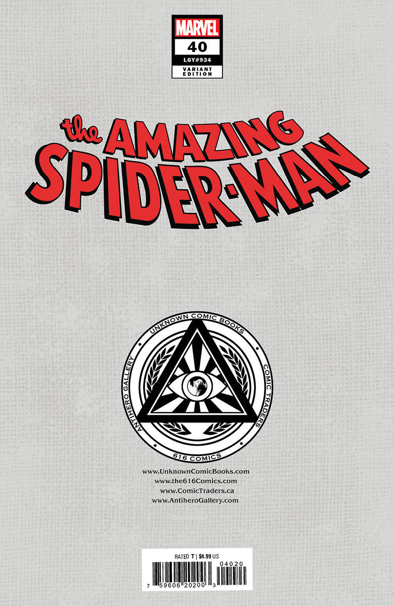 [Signed by Nathan Szerdy] AMAZING SPIDER-MAN #40 [GW] UNKNOWN COMICS NATHAN SZERDY EXCLUSIVE VIRGIN VAR [IN STOCK]