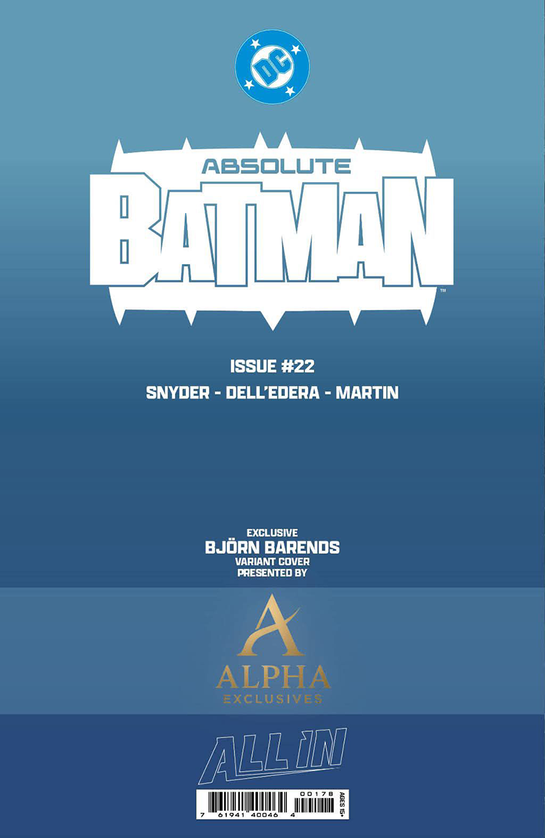 ABSOLUTE BATMAN #22 BJORN BARENDS EXCLUSIVE VAR