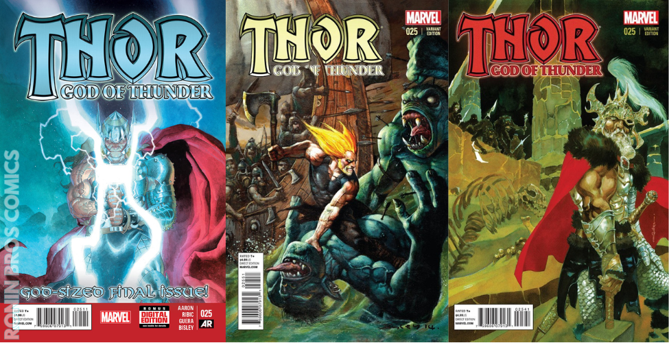 Thor God Of Thunder #25 Cover Set 1st Jane Foster as Thor Cameo (09/17/14)