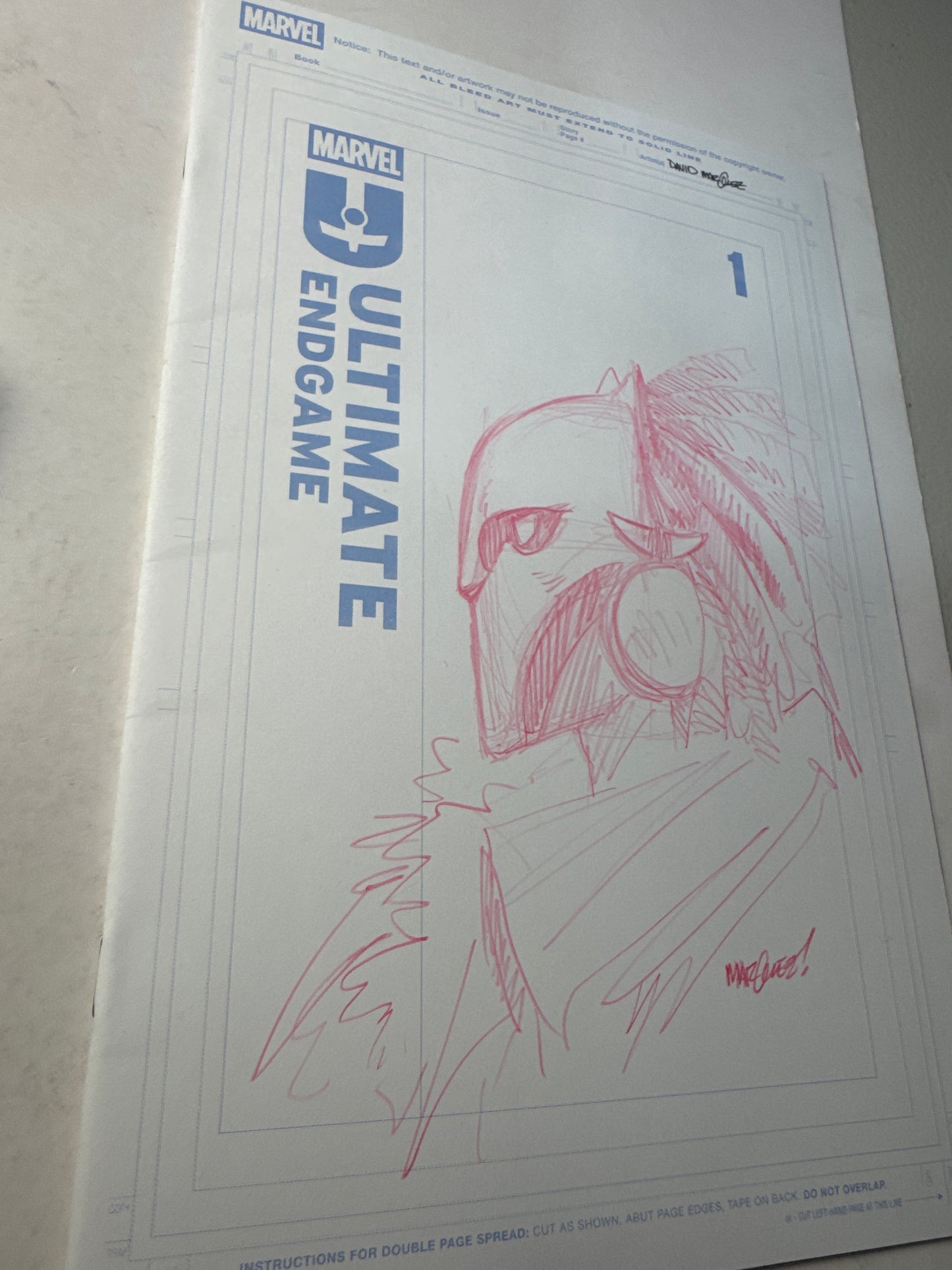 Ultimate Endgame #1 David Marquez 1 of 1 Artist Sketch (Minor Tics)