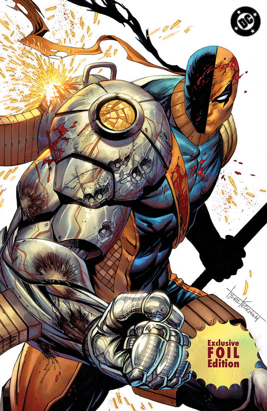 [FOIL]ABSOLUTE BATMAN #21 TYLER KIRKHAM EXCLUSIVE BATTLE DAMAGED DEATHSTROKE VIRGIN VAR