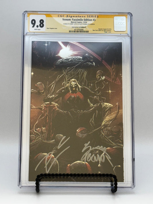 [SIGNED DONNY CATES | RYAN STEGMAN][FOIL] VENOM #3 UNKNOWN COMICS EXCLUSIVE FACSIMILE STEGMAN VIRGIN NYCC VAR [CGC 9.8 YELLOW LABEL][IN STOCK]