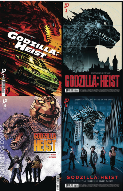 Godzilla: Heist #2 #3 #4 #5 Tunica Movie Poster Variant 4 Cover Set