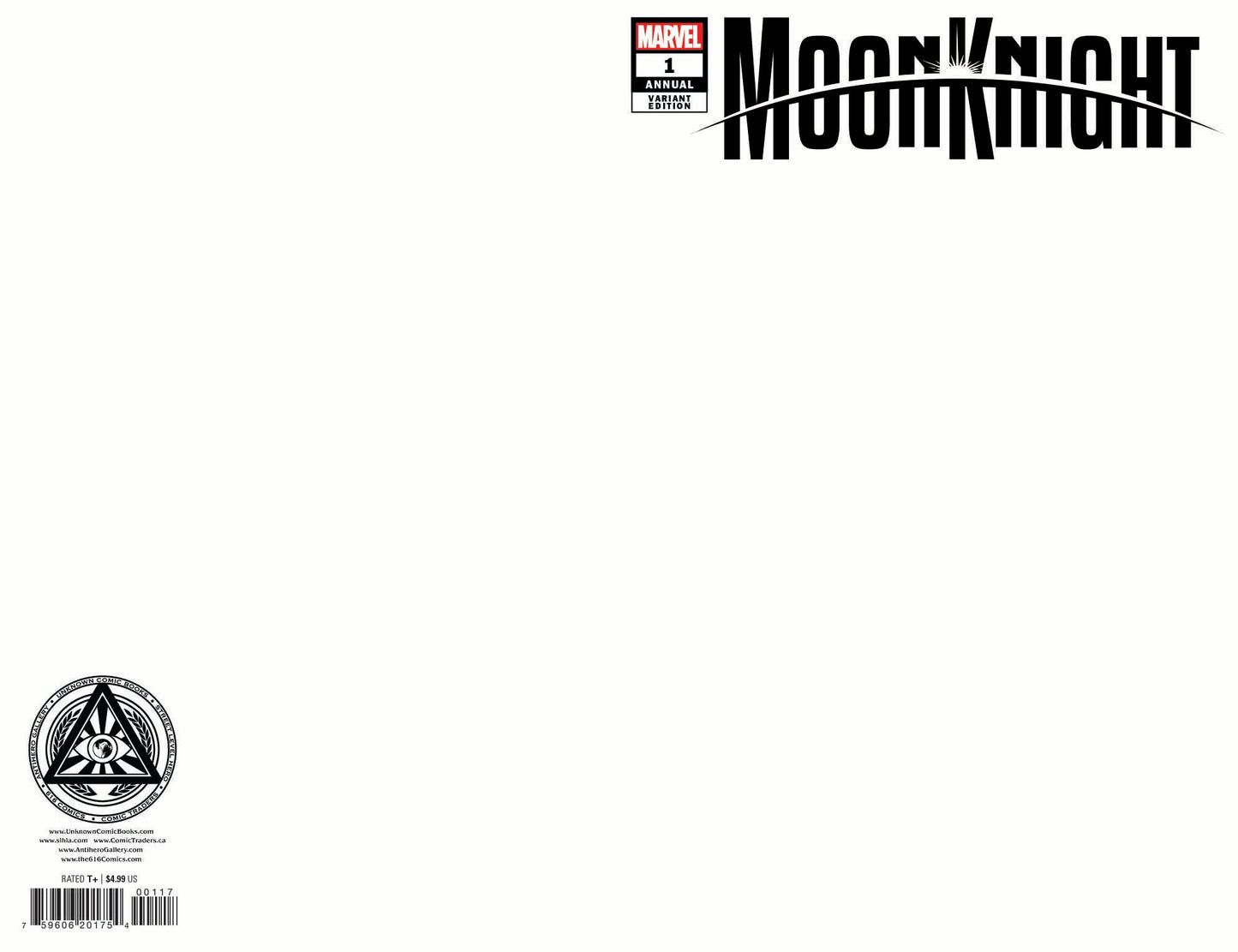 MOON KNIGHT ANNUAL #1 UNKNOWN COMICS EXCLUSIVE BLANK VAR