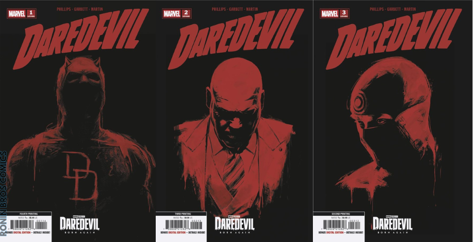 Daredevil #1 2 3 Marvel Television 4th 2nd 3rd Print Set