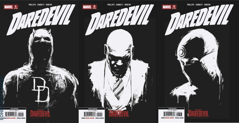 Daredevil #1 2 3 Marvel Television 5th 4th 3rd Print Set
