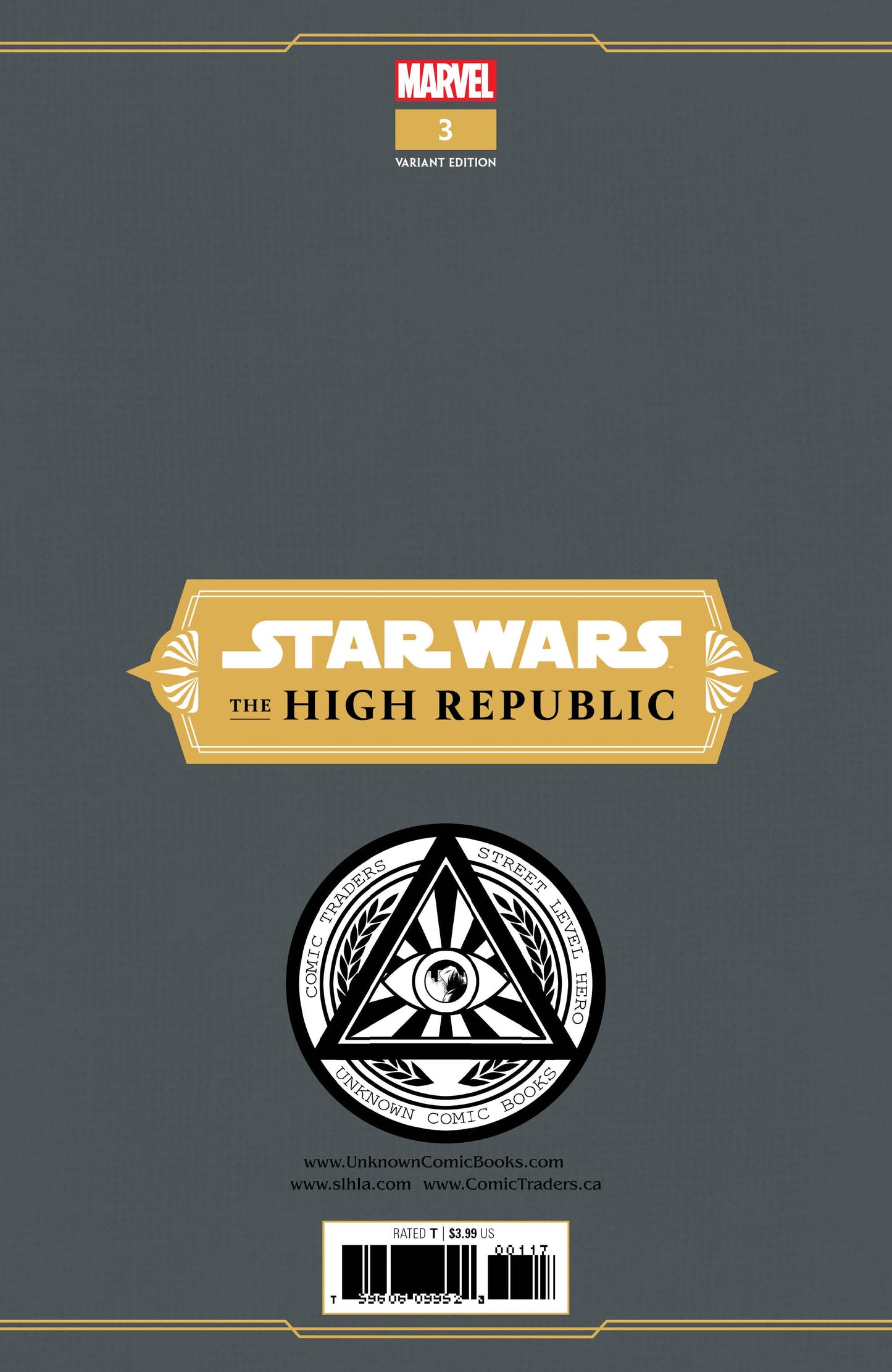 Star Wars High Republic #3 Unknown Comic Luke Ross Exclusive Virgin Var